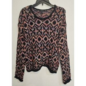 Jessica Simpson Style Valleys Colorful Long Sleeve Sweater Womens Size Large‎